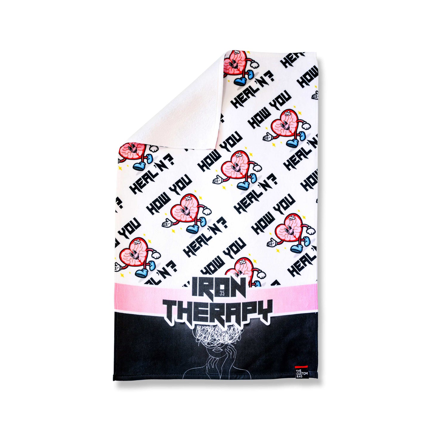 Soft white How You Heal'n custom towel for comfort and peace