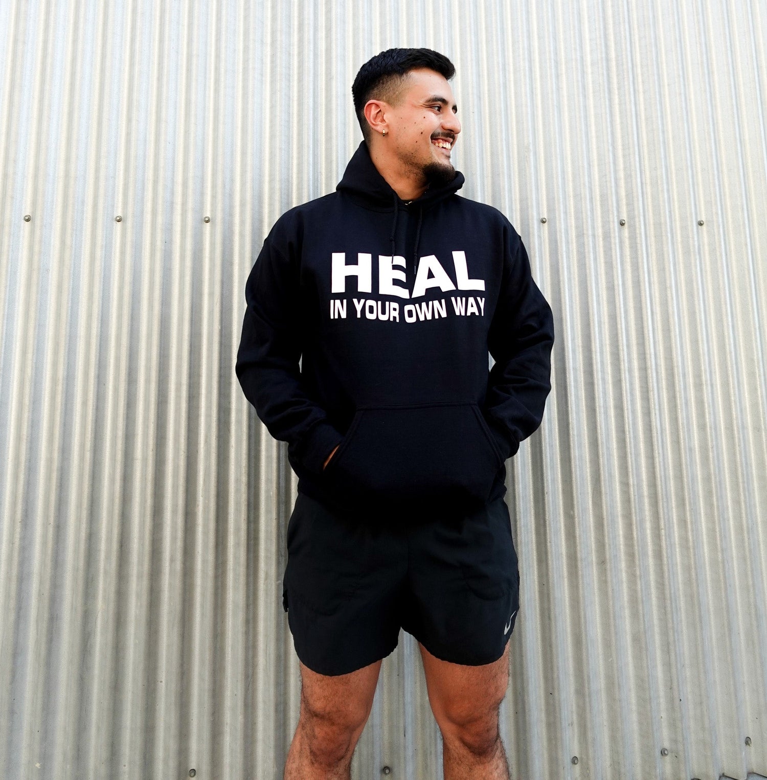 Soft pullover hoodie with healing message