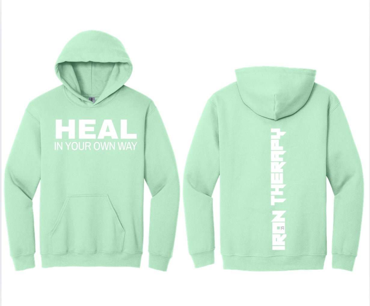 Soft pullover hoodie with healing message