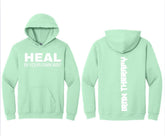 Soft pullover hoodie with healing message