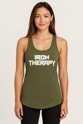 Women’s green tank top featuring a comfortable athletic fit, breathable lightweight fabric, and versatile activewear design ideal for gym workouts, running, yoga, fitness training, sports activities, and casual everyday wear.