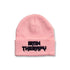 Pink Iron Therapy Healing Beanie featuring soft knit fabric, a comfortable stretch fit, and signature Iron Therapy branding, designed for warmth, everyday comfort, and stylish self-expression in cooler weather.